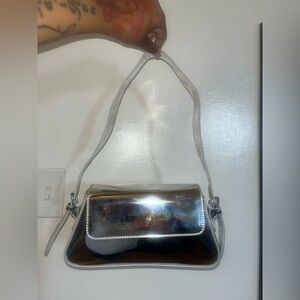 Shiny Silver Women’s Shoulder Bag